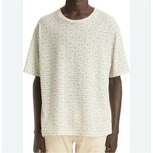 Balmain oversized cotton shirt with printed pyramid monogram size small